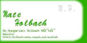 mate holbach business card